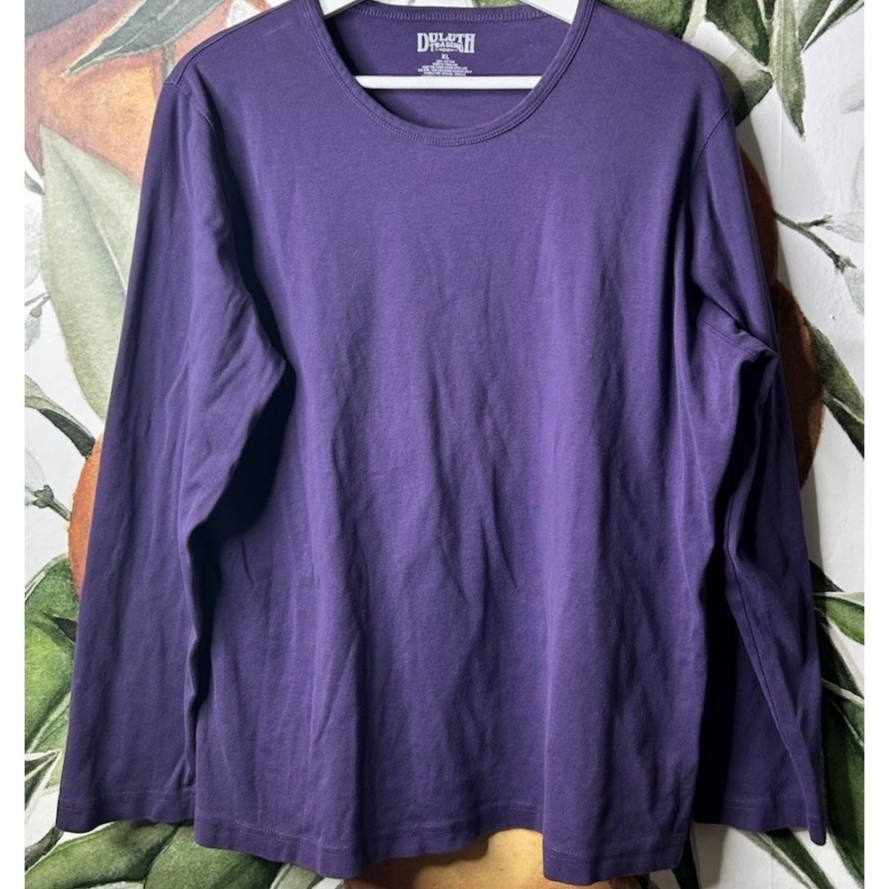 Duluth Trading Co Womens XL Purple Long Sleeve Cotton Tee Shirt Casual